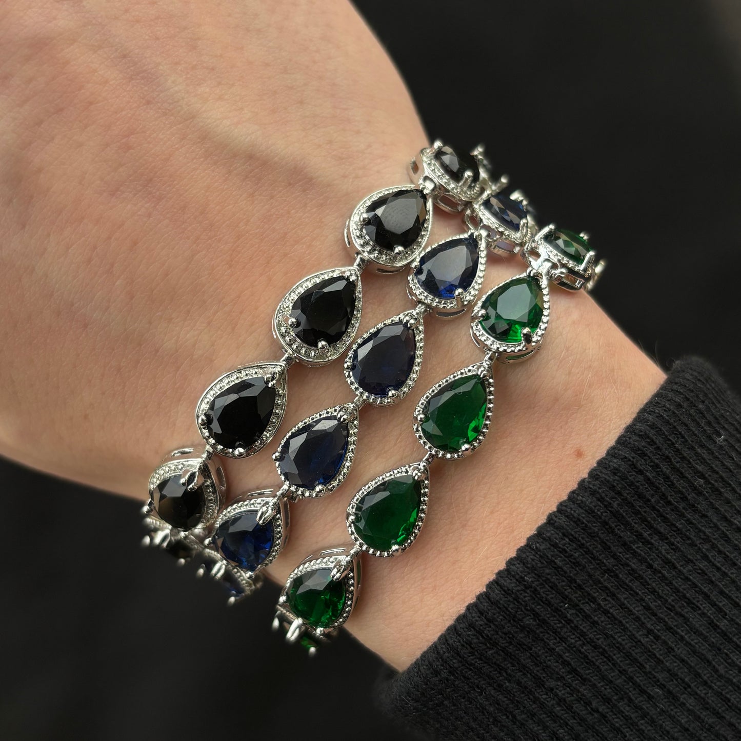 Regentropfen-Armband in Silber