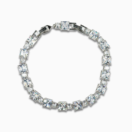 Square Crystal Bracelet (Silver)