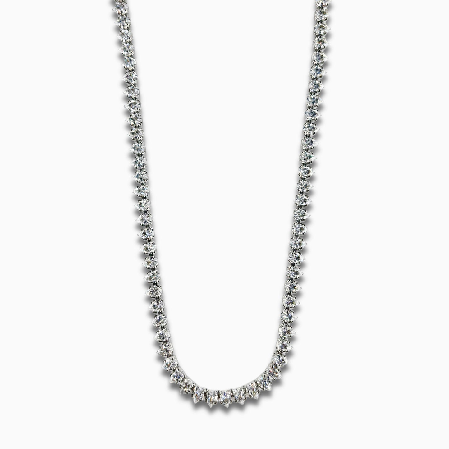 Shield Crystal Necklace (Silver)