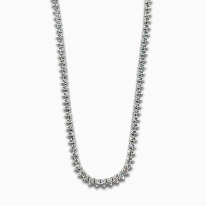 Shield Crystal Necklace (Silver)