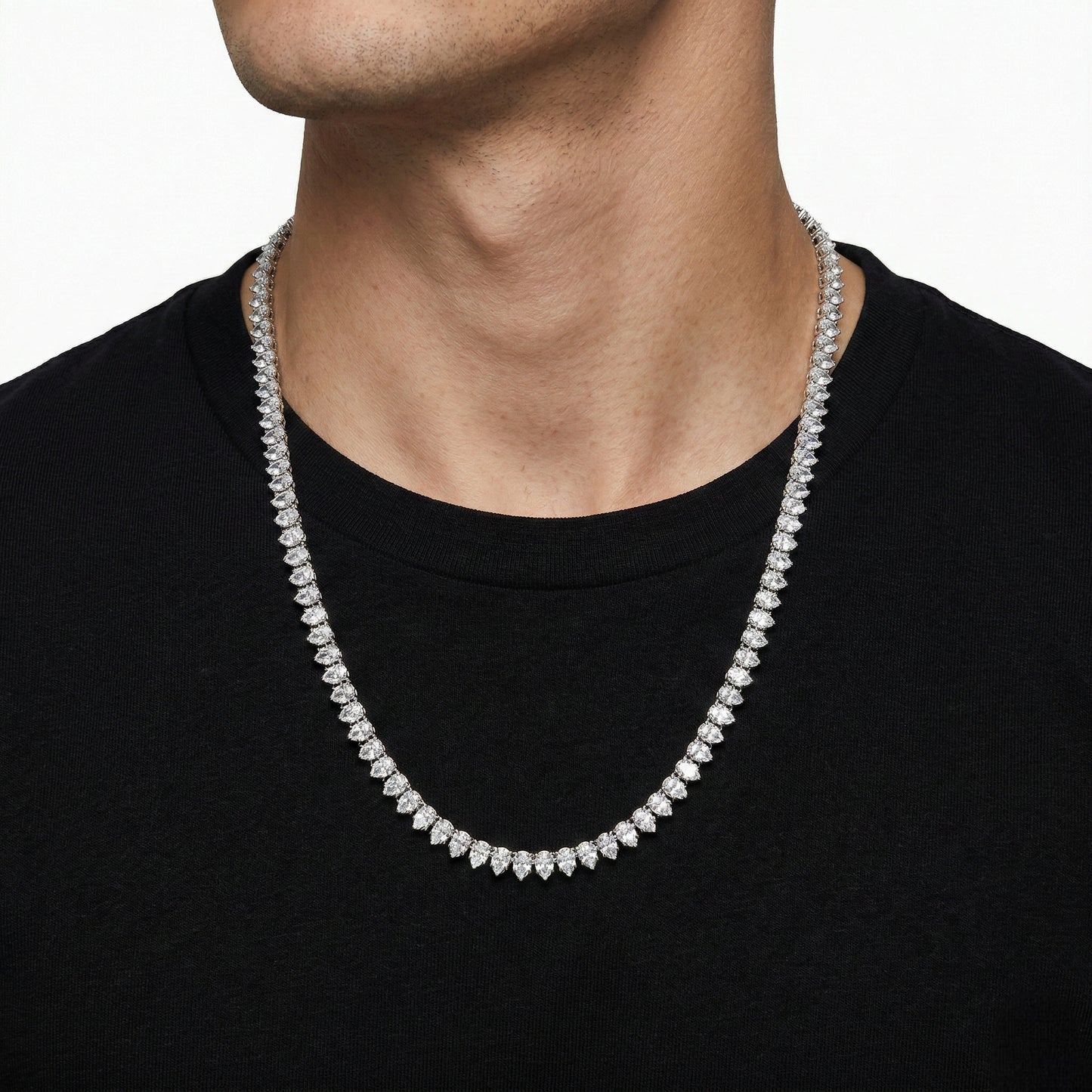 Shield Crystal Necklace (Silver)