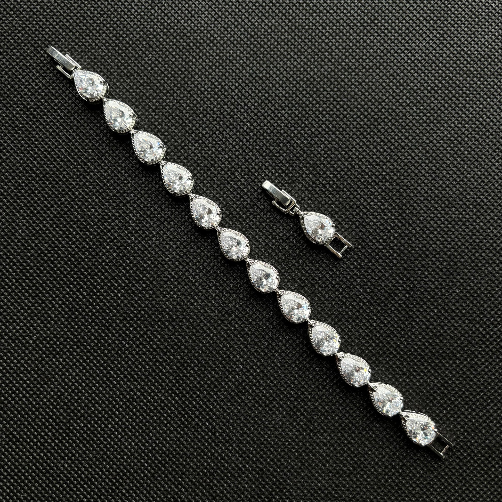 Regentropfen Armband Silber