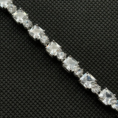 Square Crystal Bracelet (Silver)
